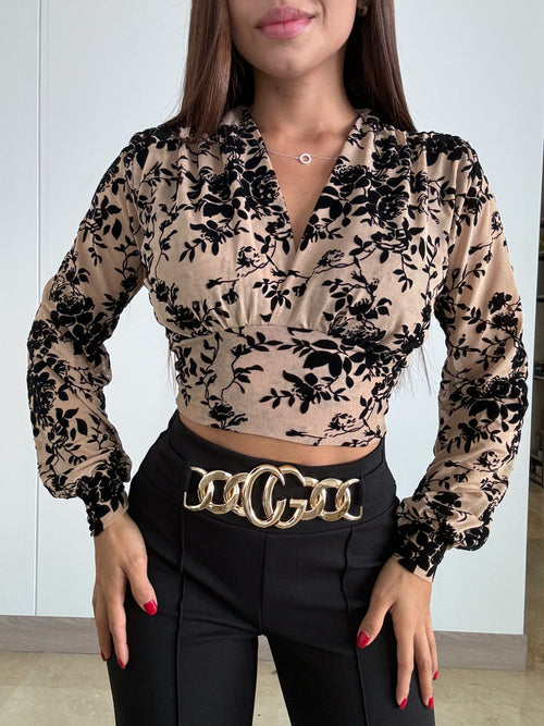 Blusa Mayatex Corta Manga Larga Estampad