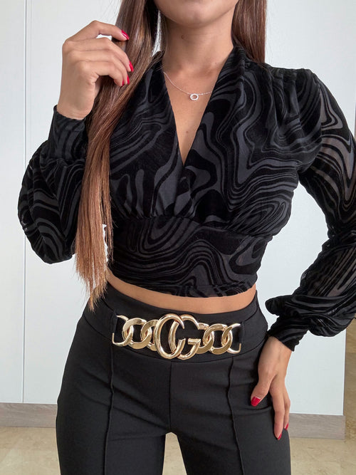 Blusa Mayatex Corta Manga Larga Estampad