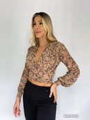 Blusa Mayatex Corta Manga Larga Estampad