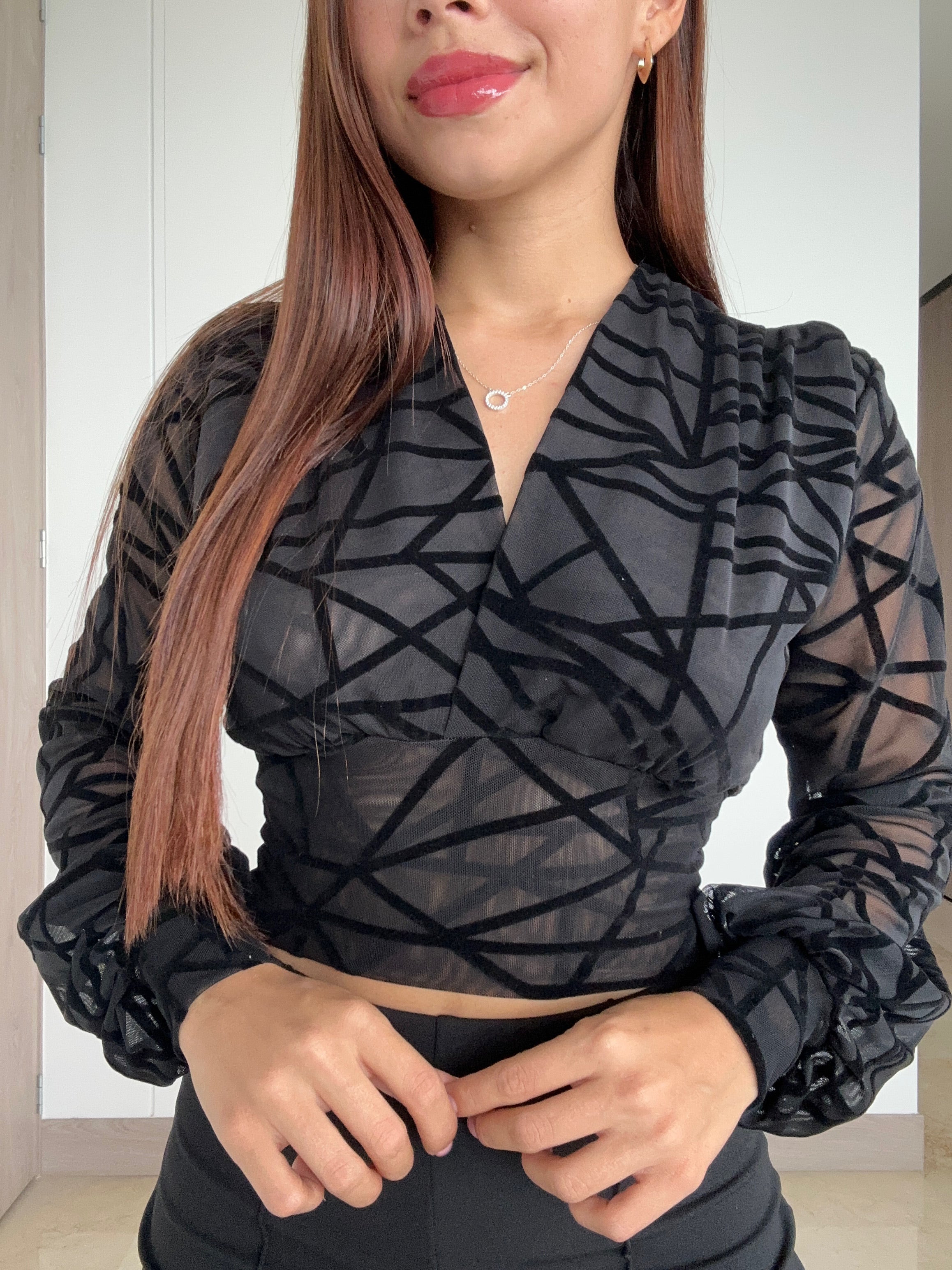 Blusa Mayatex Corta Manga Larga Estampad