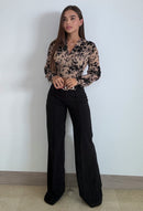 Blusa Mayatex Corta Manga Larga Estampad