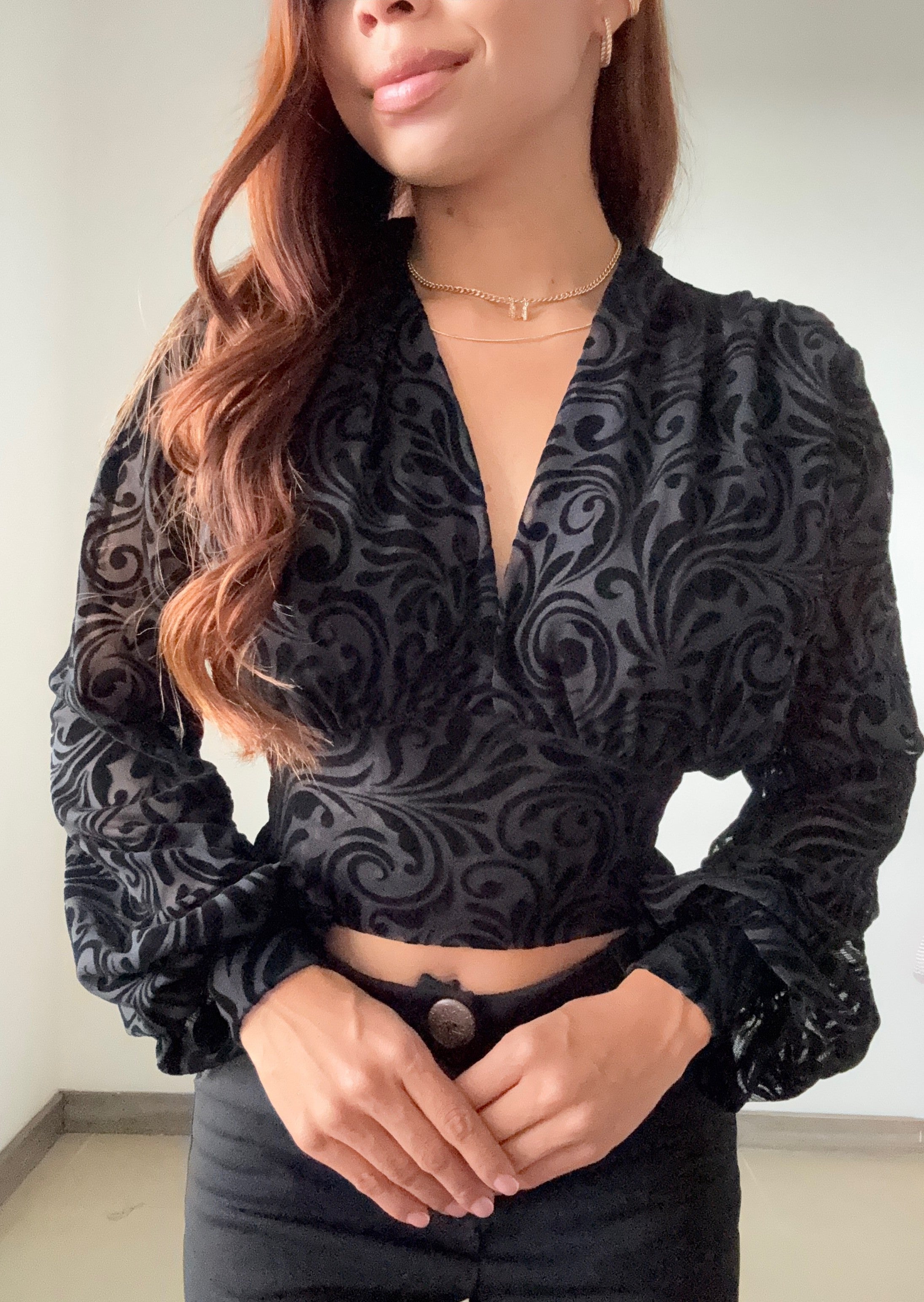 Blusa Mayatex Corta Manga Larga Estampad