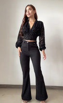 Blusa Mayatex Corta Manga Larga Estampad