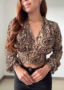 Blusa Mayatex Corta Manga Larga Estampad