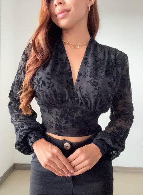 Blusa Mayatex Corta Manga Larga Estampad