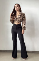 Blusa Mayatex Corta Manga Larga Estampad