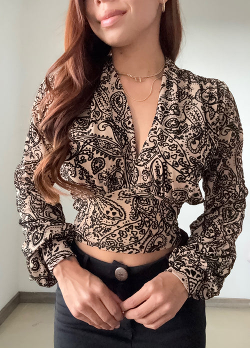 Blusa Mayatex Corta Manga Larga Estampad