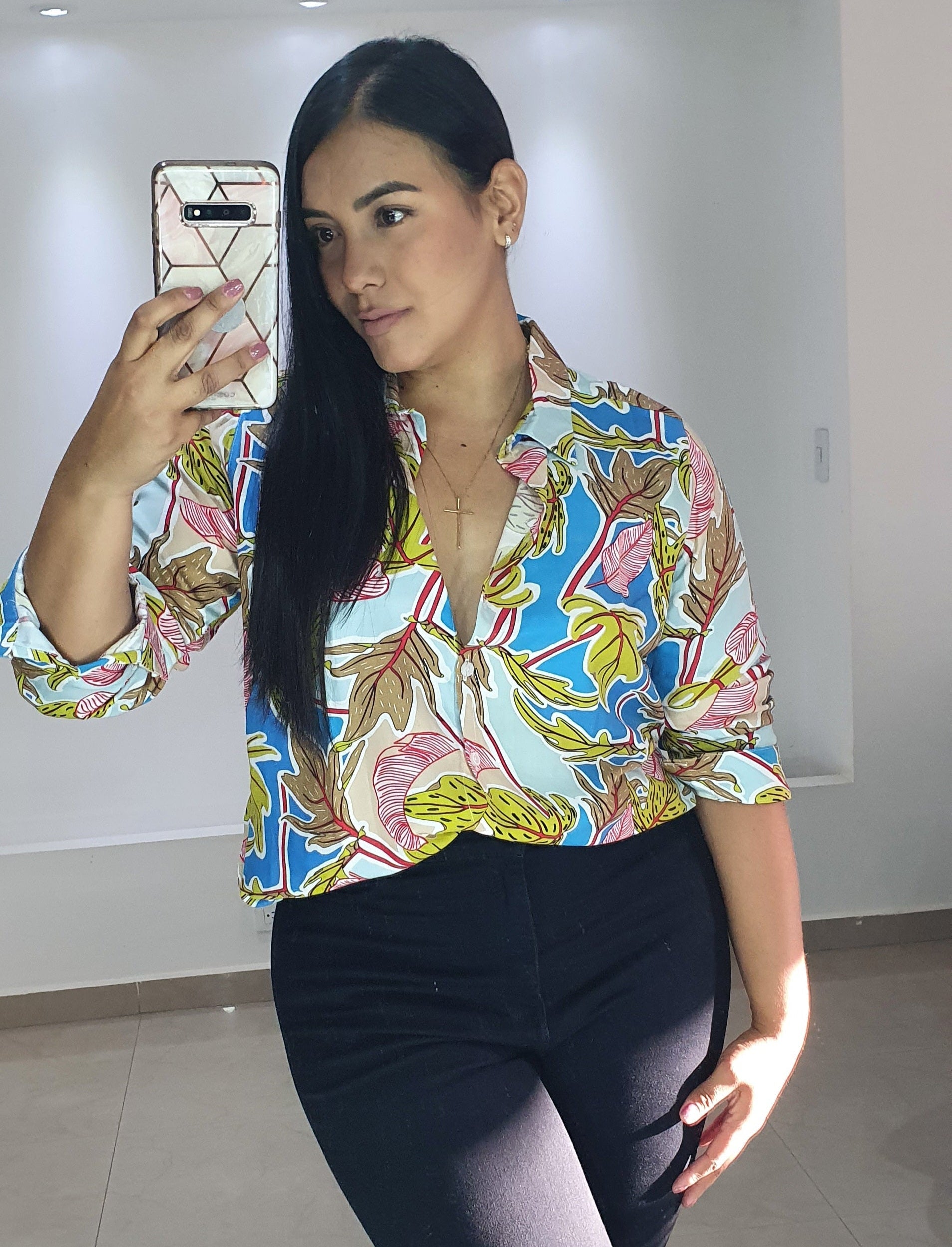 Camisera Manga Larga Estampada Plus