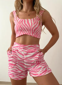 Short Estampado Cebra Corto