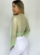 Blusa Fajon Manga Largo Brillo