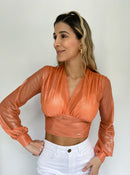 Blusa Fajon Manga Largo Brillo