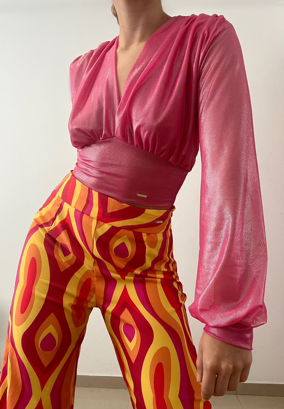 Blusa Fajon Manga Largo Brillo