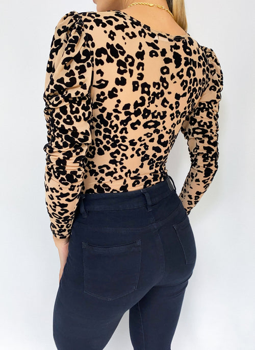 Body Manga Larga Cuello V Estampado