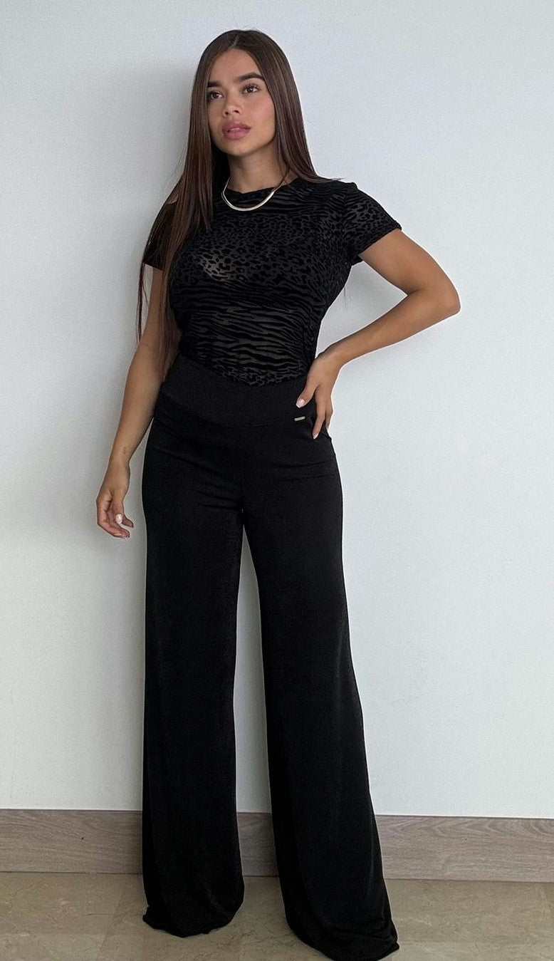 Pantalon Unicolor Palazzo