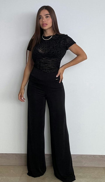 Pantalon Unicolor Palazzo