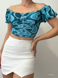 Blusa Mayatex Estampada Manga Corta Copa