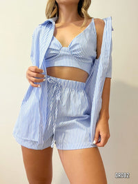 Conjunto Camisa Crop Top Short