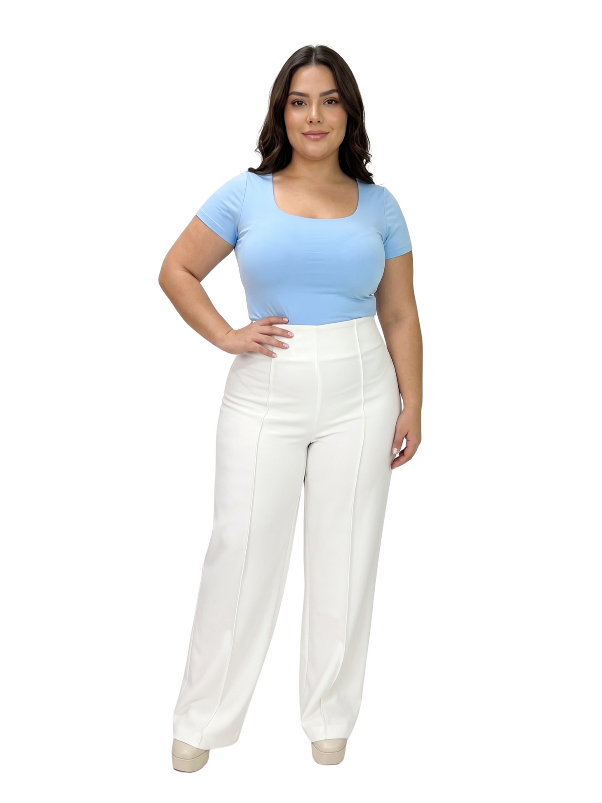 Pantalon Tiro Alto Vena Delantera Plus