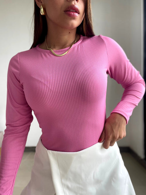 Body Manga Larga Unicolor