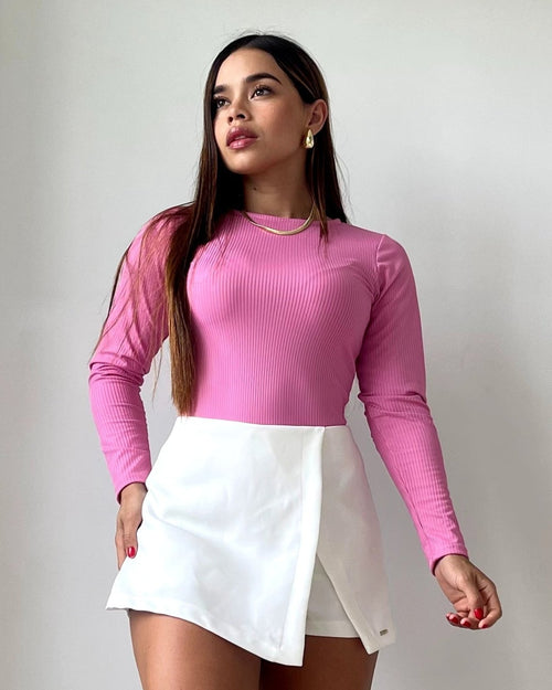 Body Manga Larga Unicolor