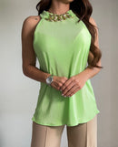 Blusa Manga Sisa Cuello Herraje