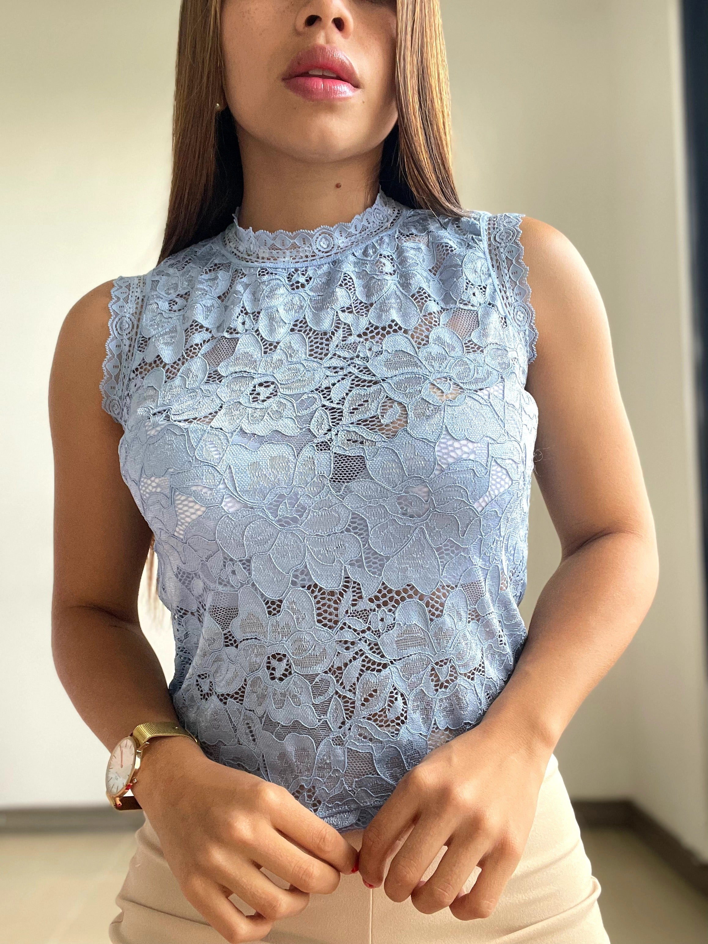 Blusa Maga Sisa Encaje Unicolor