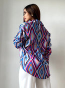 Camisera Manga Larga Estampada Botones