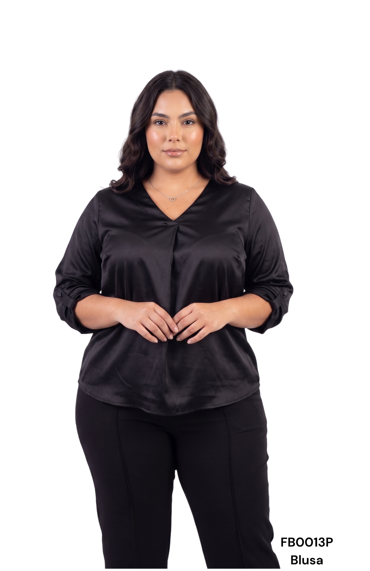 Blusa Cuello V Manga Larga