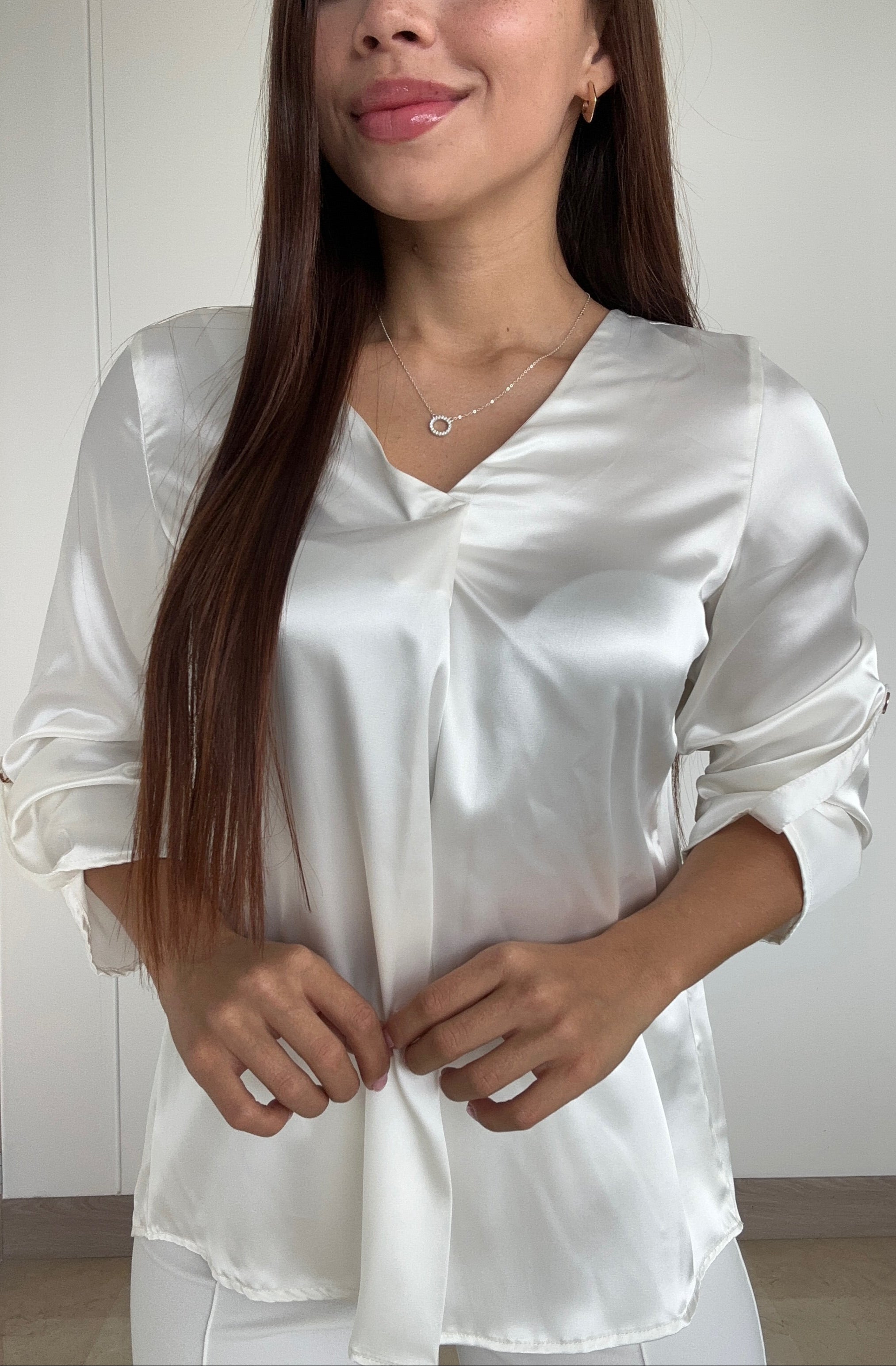 Blusa Cuello V Manga Larga