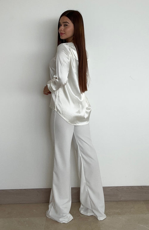 Blusa Cuello V Manga Larga