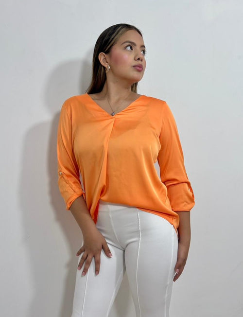 Blusa Cuello V Manga Larga