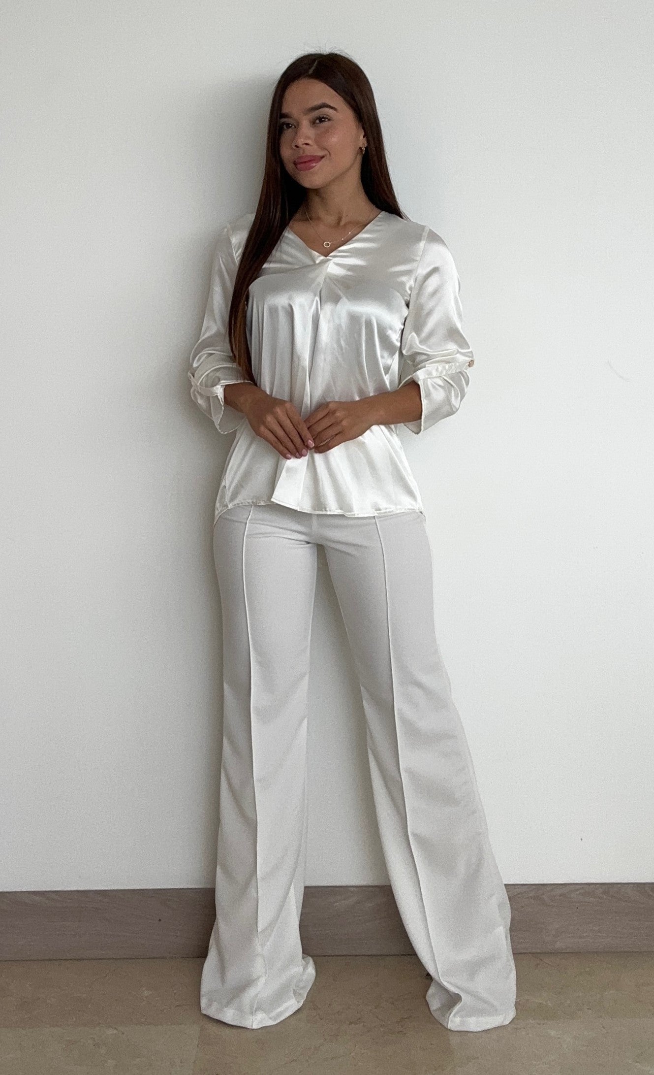 Blusa Cuello V Manga Larga