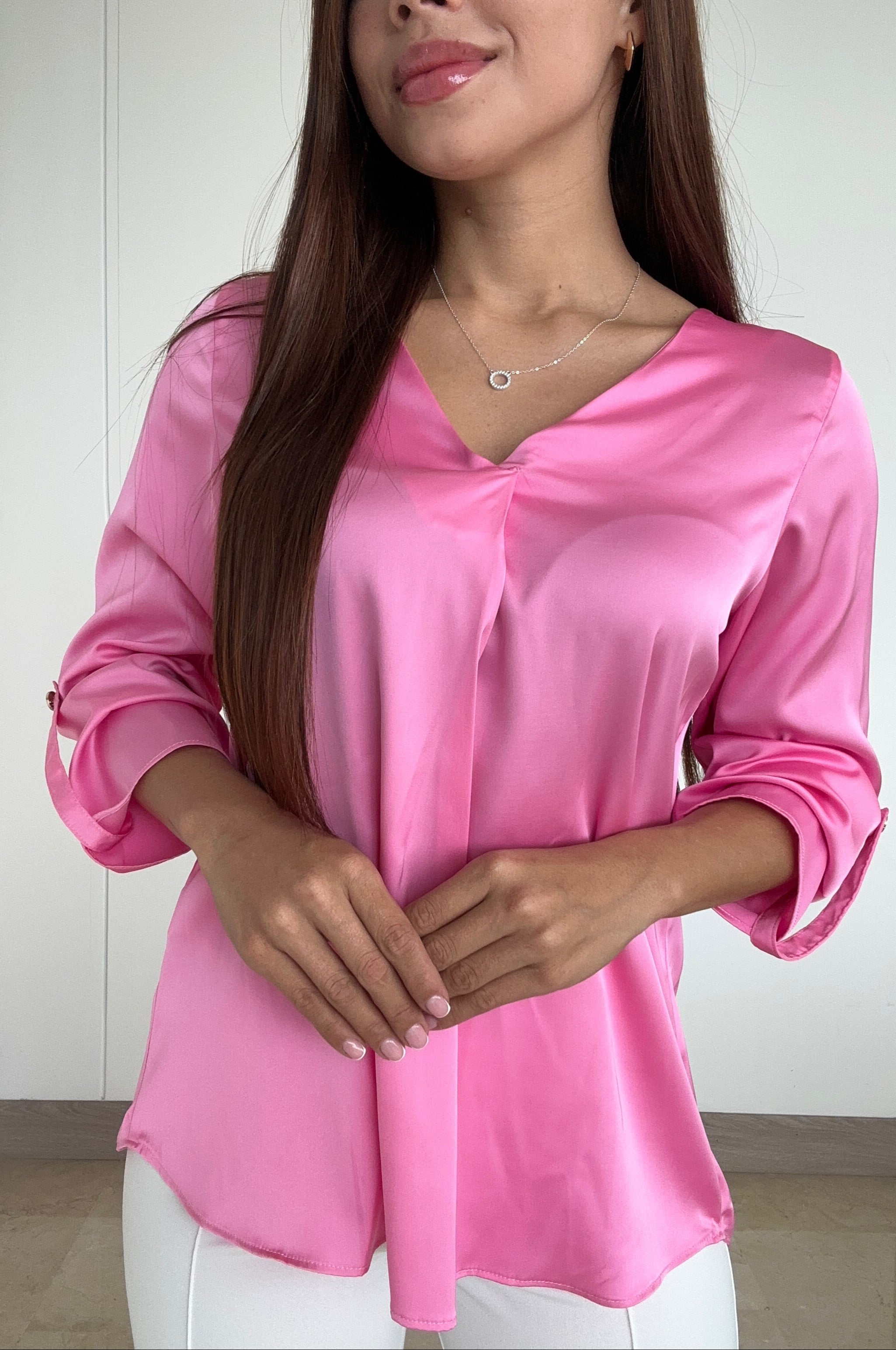 Blusa Cuello V Manga Larga