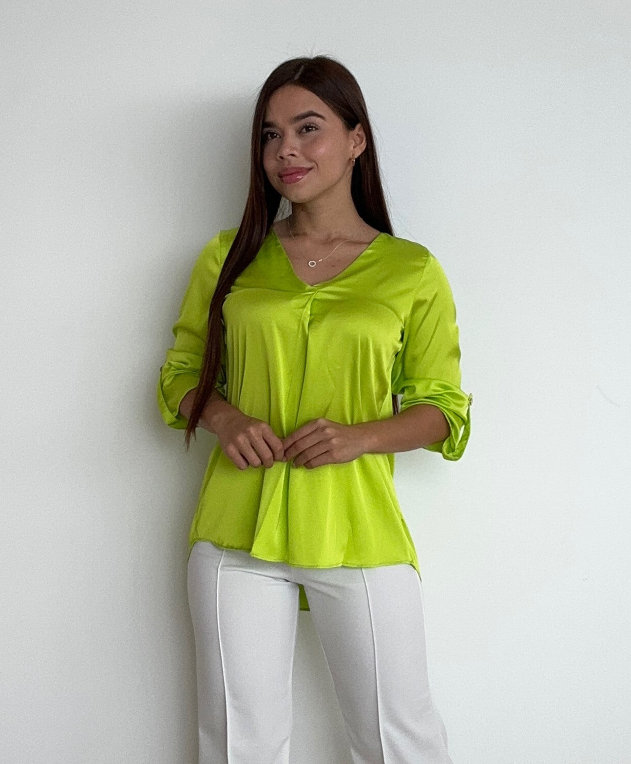 Blusa Cuello V Manga Larga