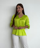 Blusa Cuello V Manga Larga