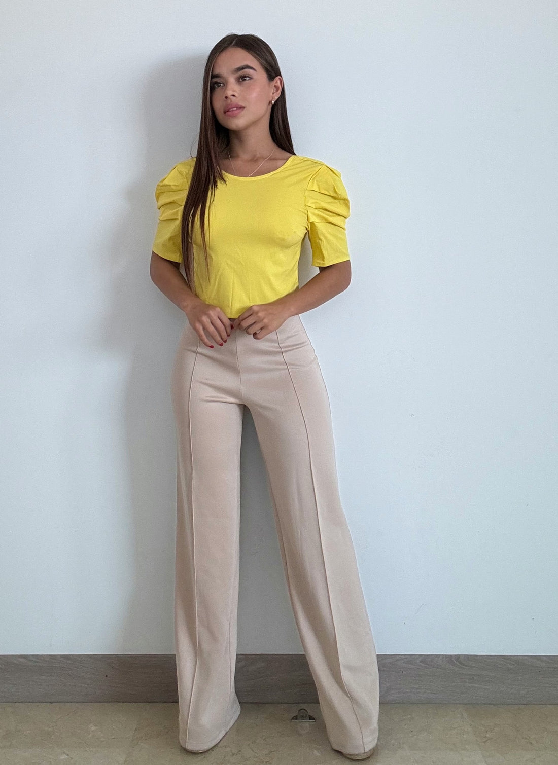 Blusa Cuello R Amarrar Atras Manga Globo