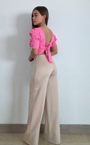 Blusa Cuello R Amarrar Atras Manga Globo