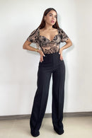 Blusa Corta Escote Corazon Manga Corta