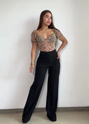 Blusa Corta Escote Corazon Manga Corta