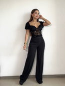 Blusa Corta Escote Corazon Manga Corta