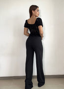 Blusa Corta Escote Corazon Manga Corta