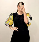 Blusa Cuello Redondo Manga Globo Estampa