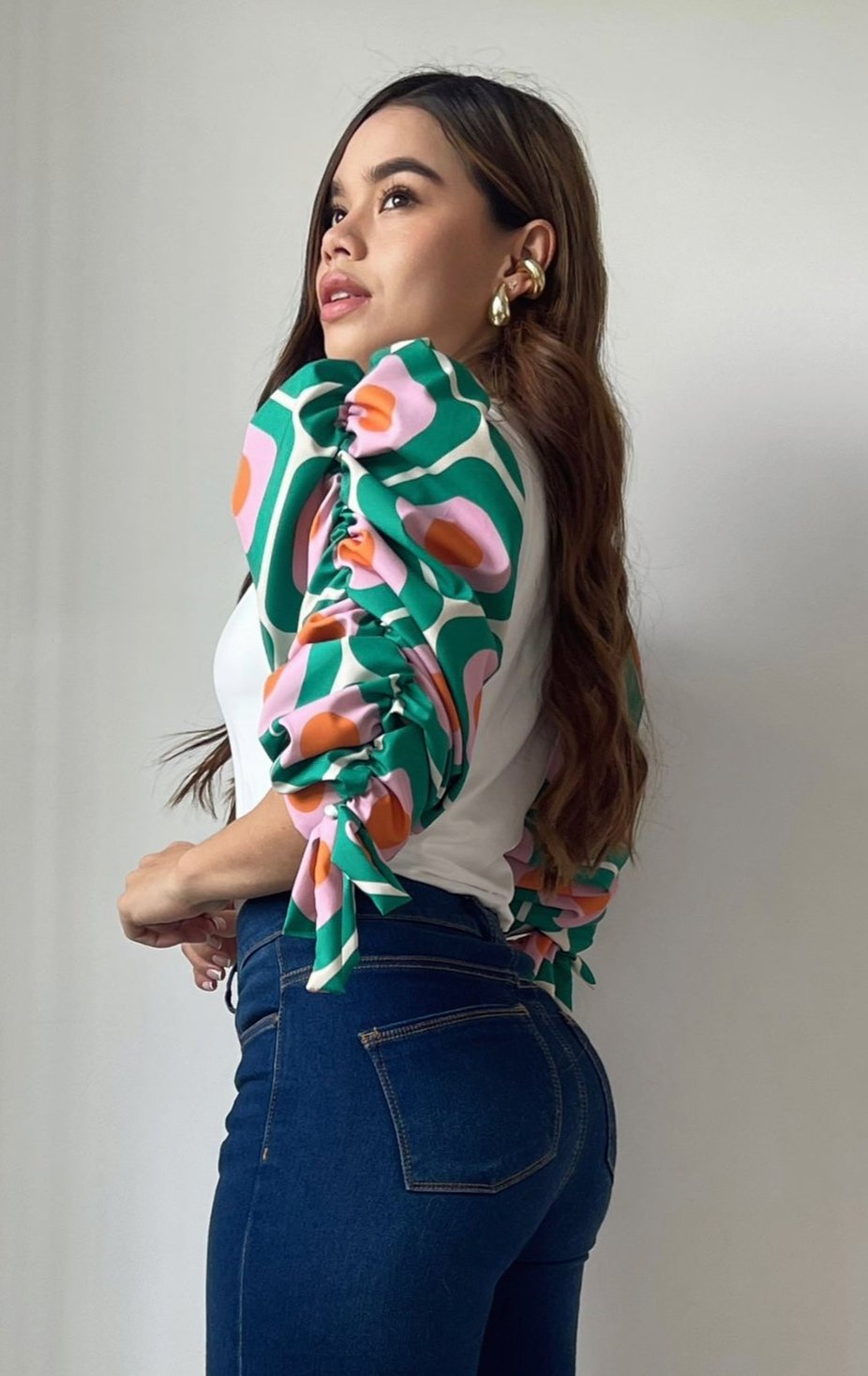 Blusa Manga Globo Estampada