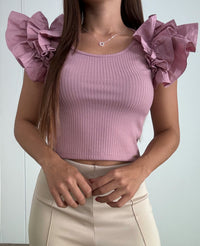 Blusa Rib Boleros Dobles Laterales