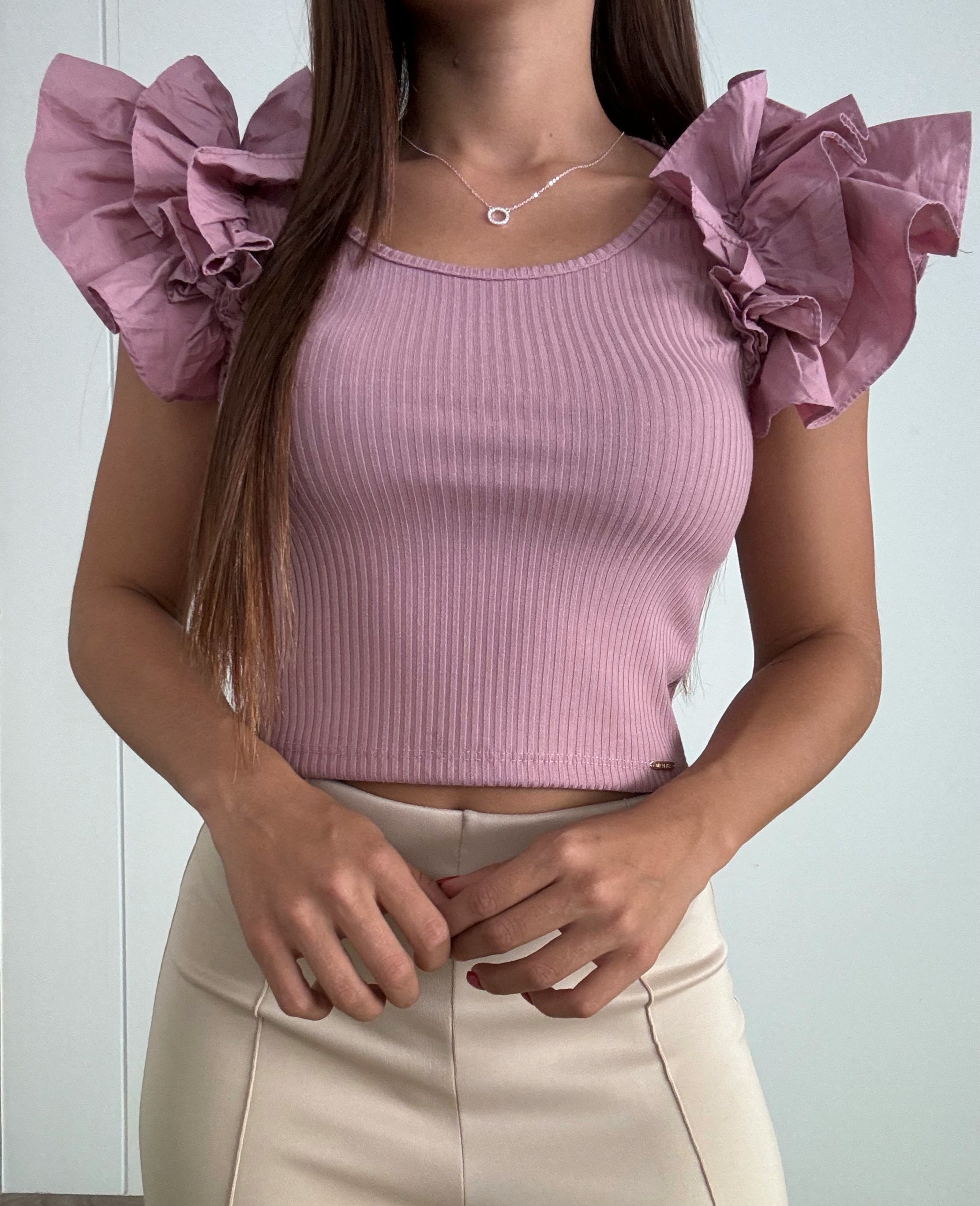 Blusa Rib Boleros Dobles Laterales