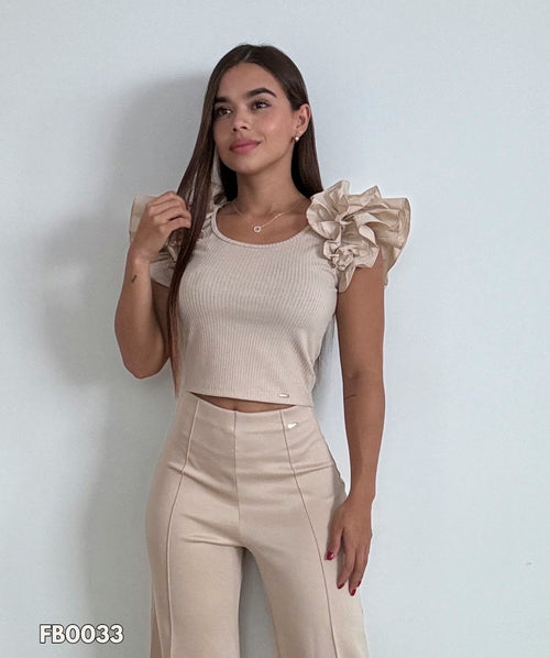 Blusa Rib Boleros Dobles Laterales