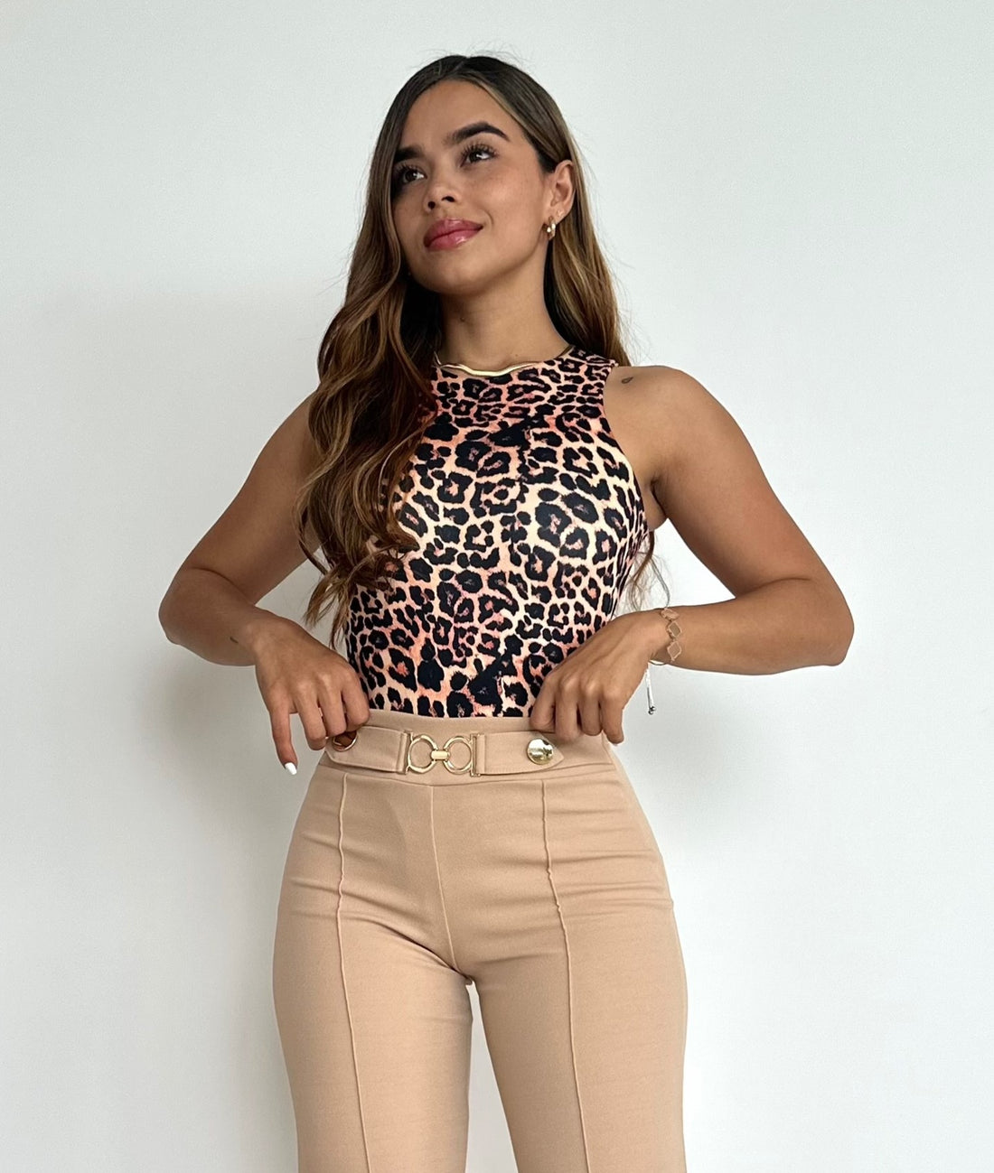 Body Manga Sisa Estampado Animal Print
