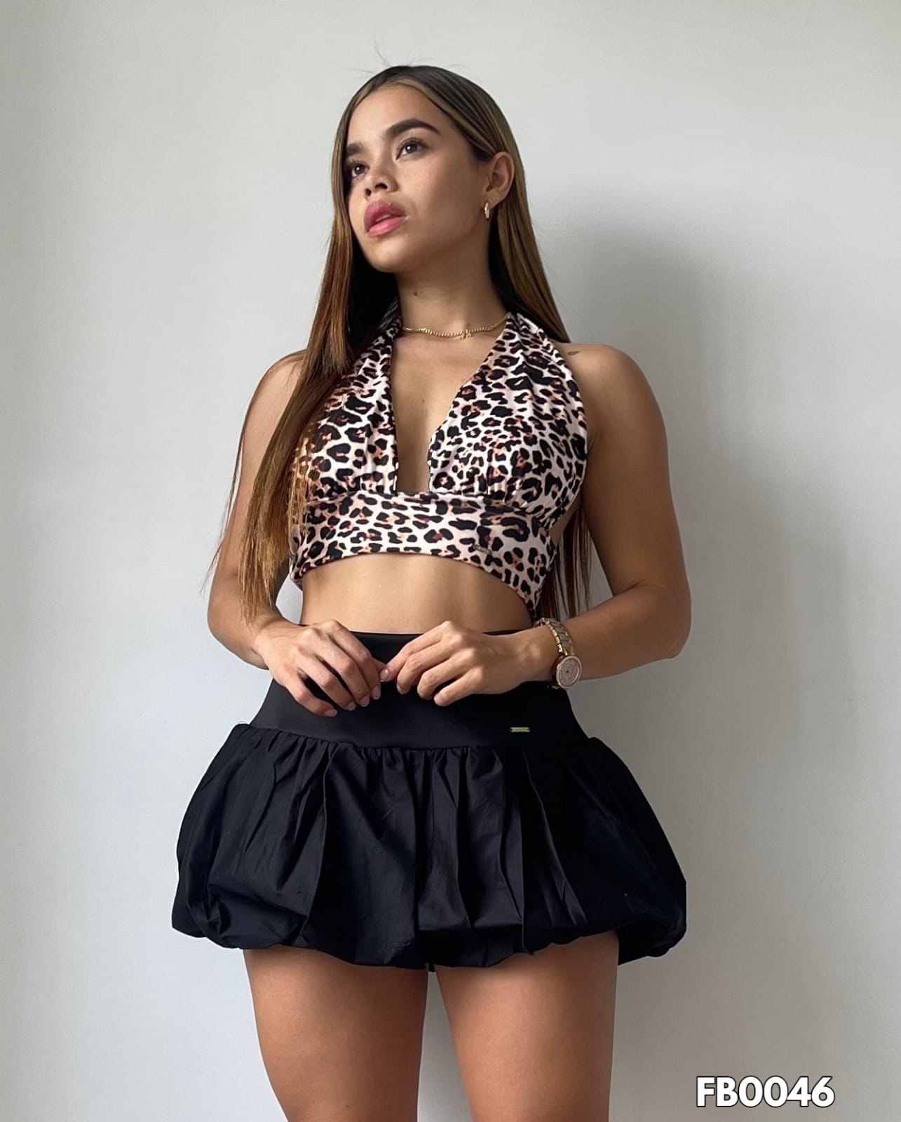 Crop top estampado amarrar
