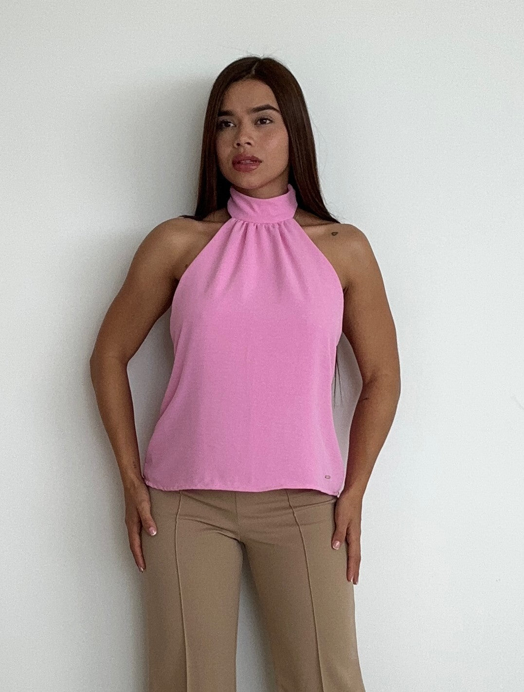 Blusa Manga Sisa Cuello Alto
