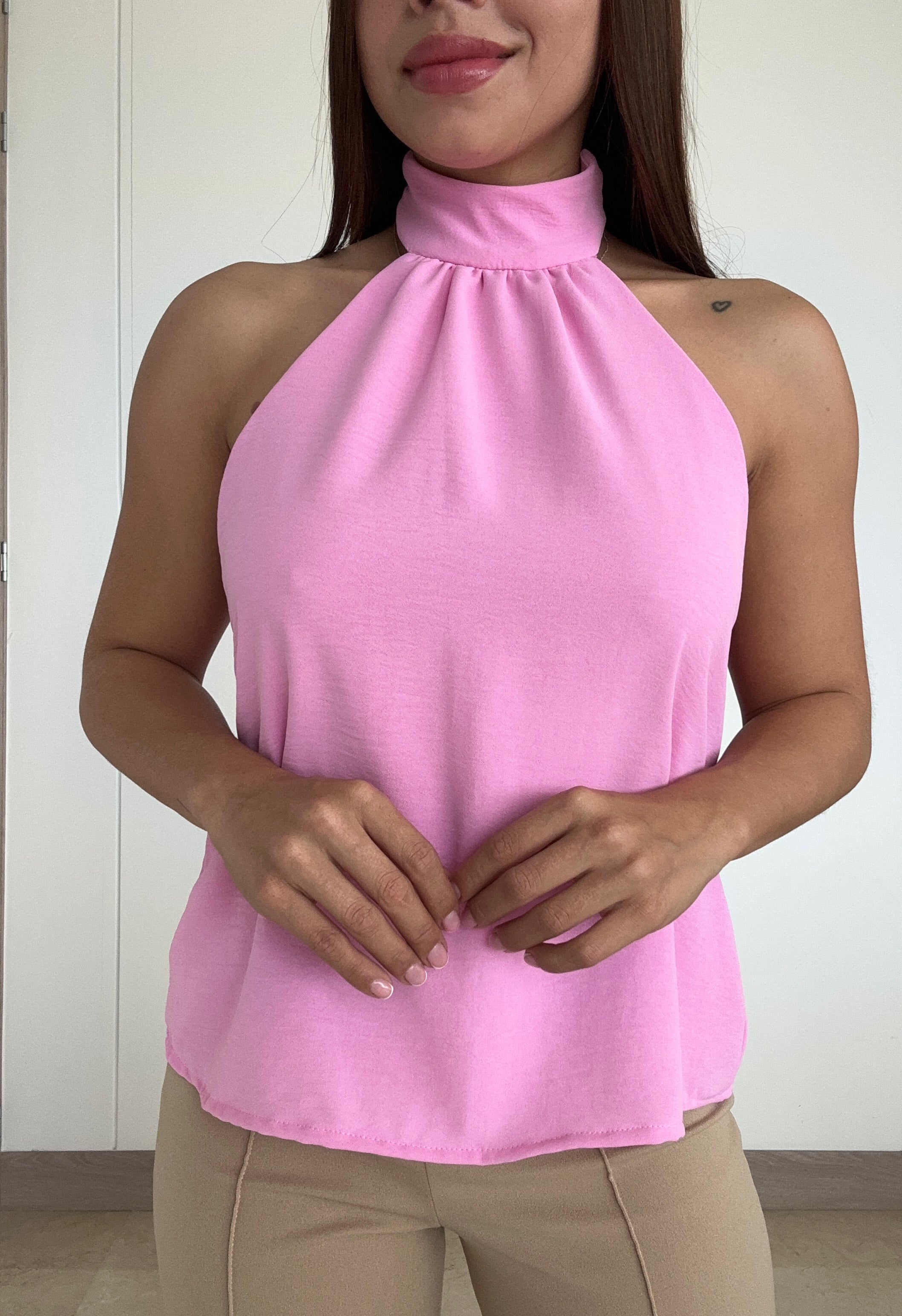 Blusa Manga Sisa Cuello Alto